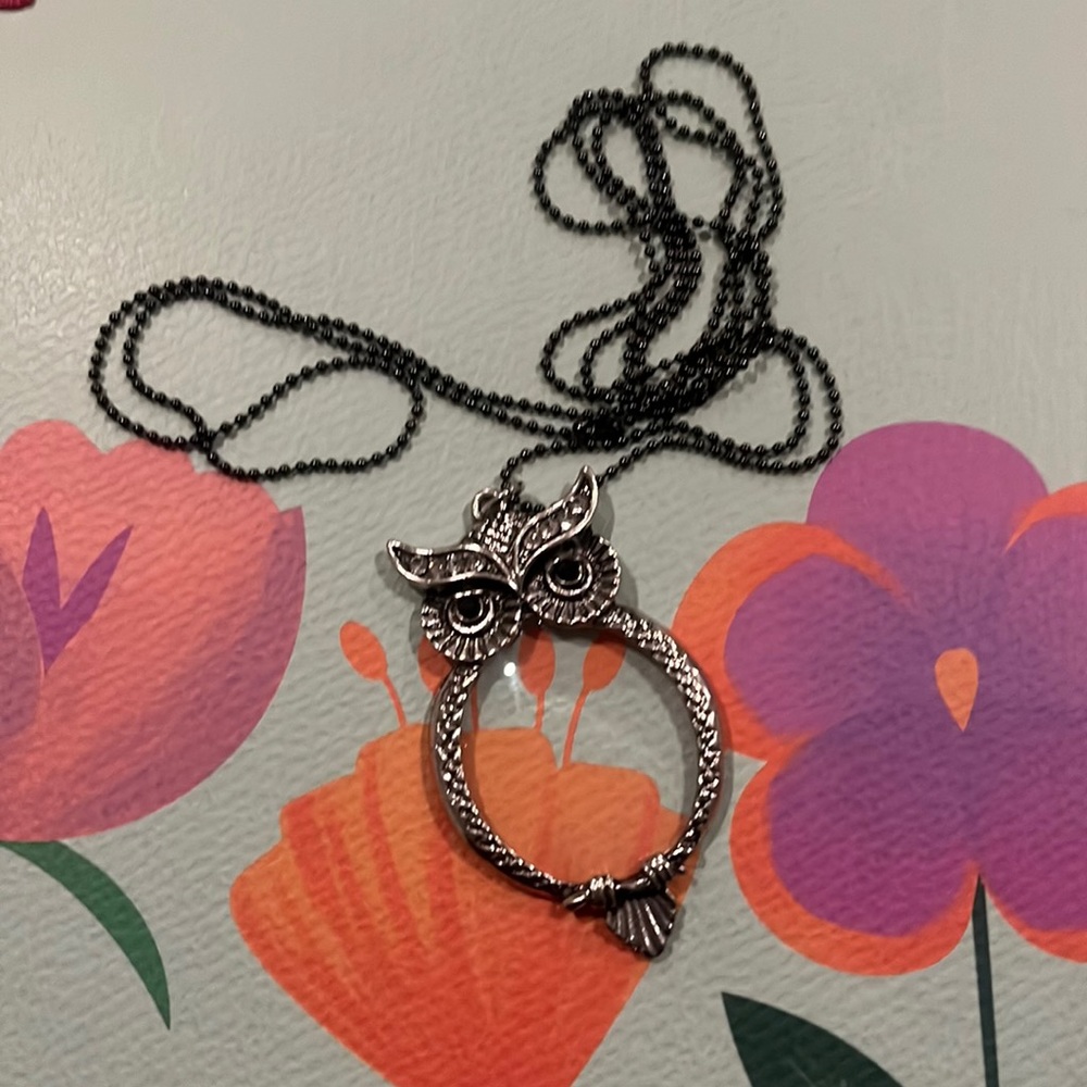 Owl magnifier necklace